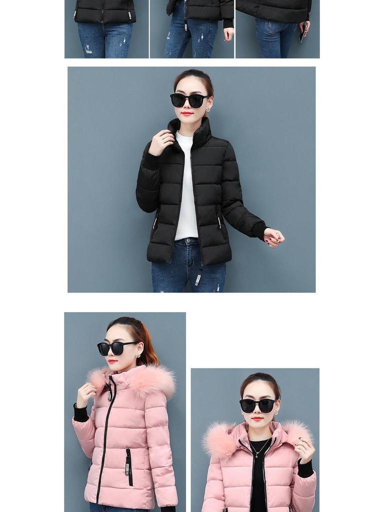 Зимнее студенческое хлопковое пальто 2020 года с большим меховым воротником