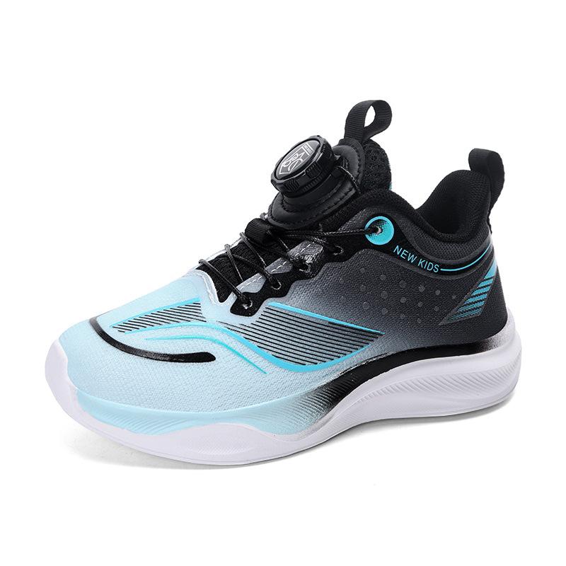 Children's sports shoes boys and girls summer new mesh running shoes single mesh breathable button shoes lightweight cushioning classmates