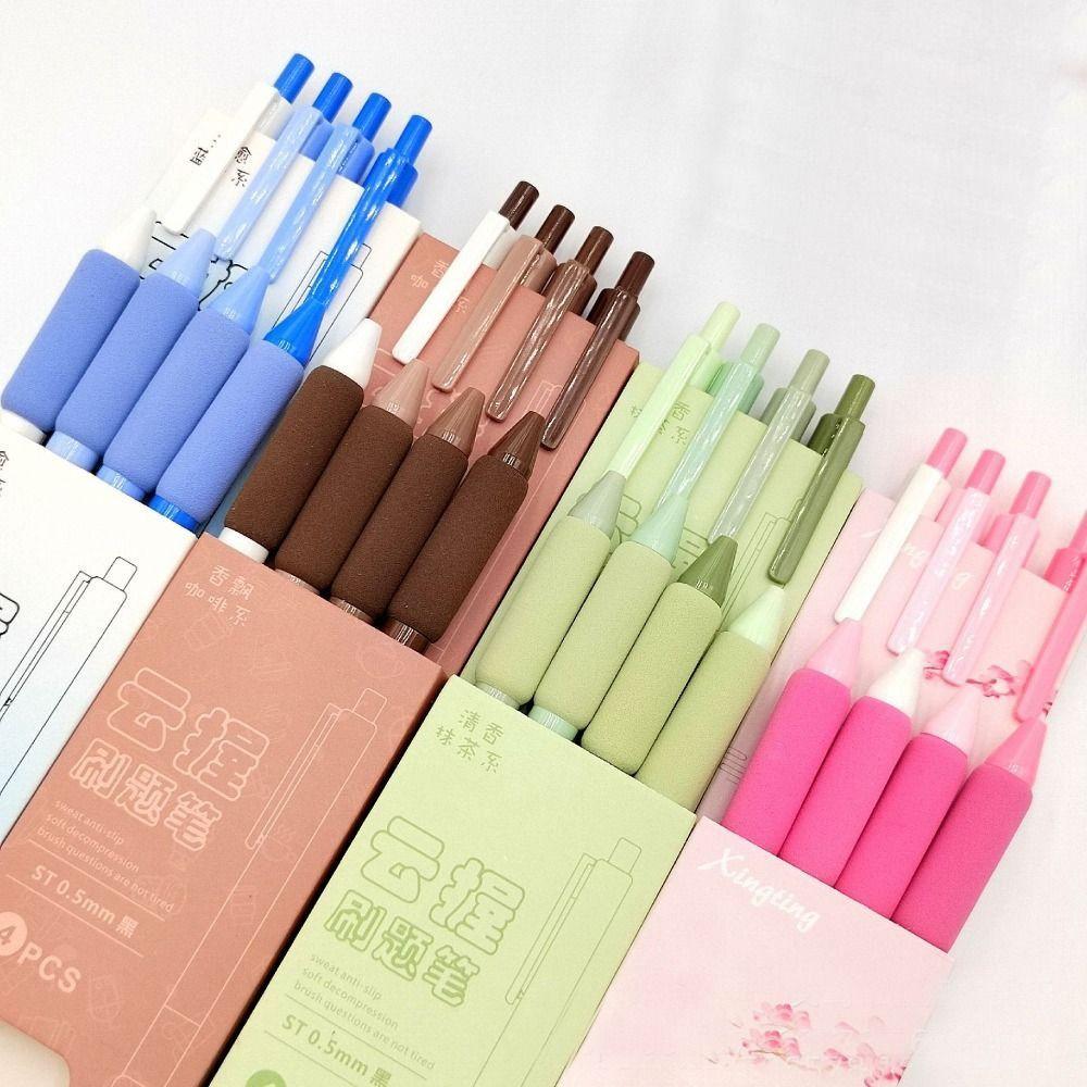 4 шт./компл. простые гелевые ручки 0,5 мм роликовая ручка чернильная ручка шариковая ручка школьные канцелярские принадлежности