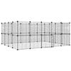 3114045 vidaXL Pet Cage 36 Panels and Door Black 35x35 Cm