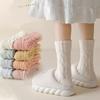 Warm Cotton Socks Solid Color Floor Socks Sleep Socks Coral Velvet Socks  Women