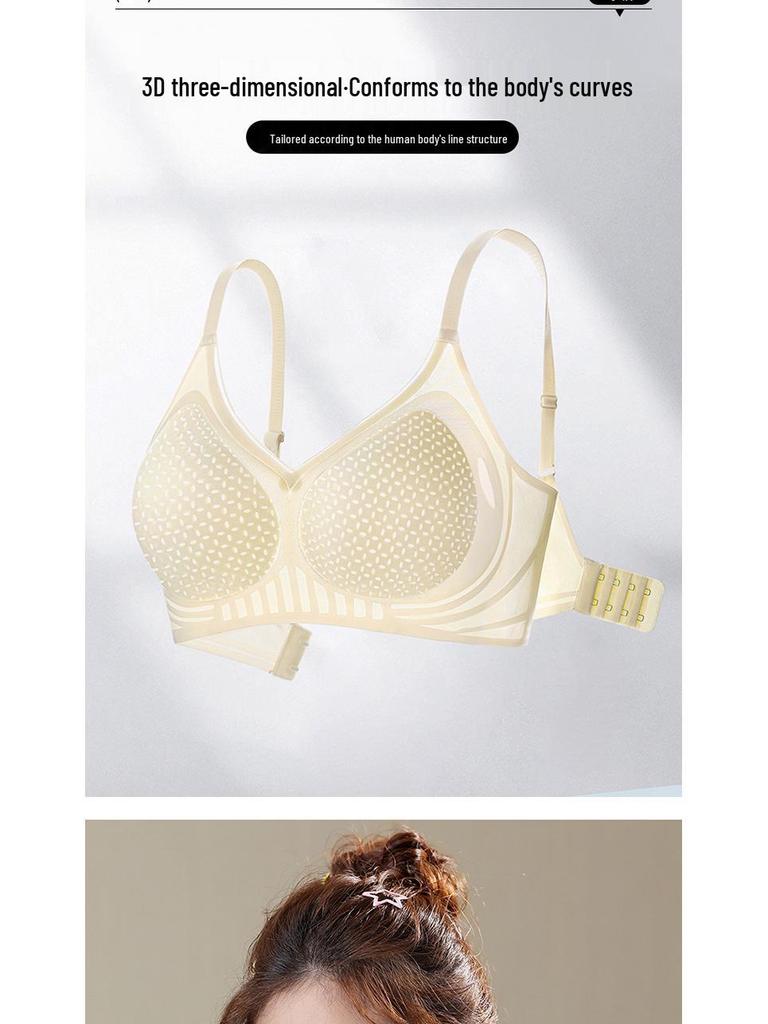 Women's Seamless Wire-Free Soft Support Bra for Small Chest with Anti-Sagging and Side Support.