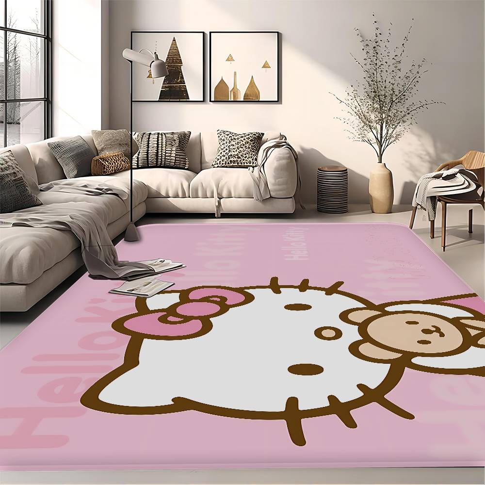 H-Hello Kitty Floor Mat Rectangle Anti-slip Home Soft Badmat Front Door Indoor Outdoor Mat Welcome Doormat