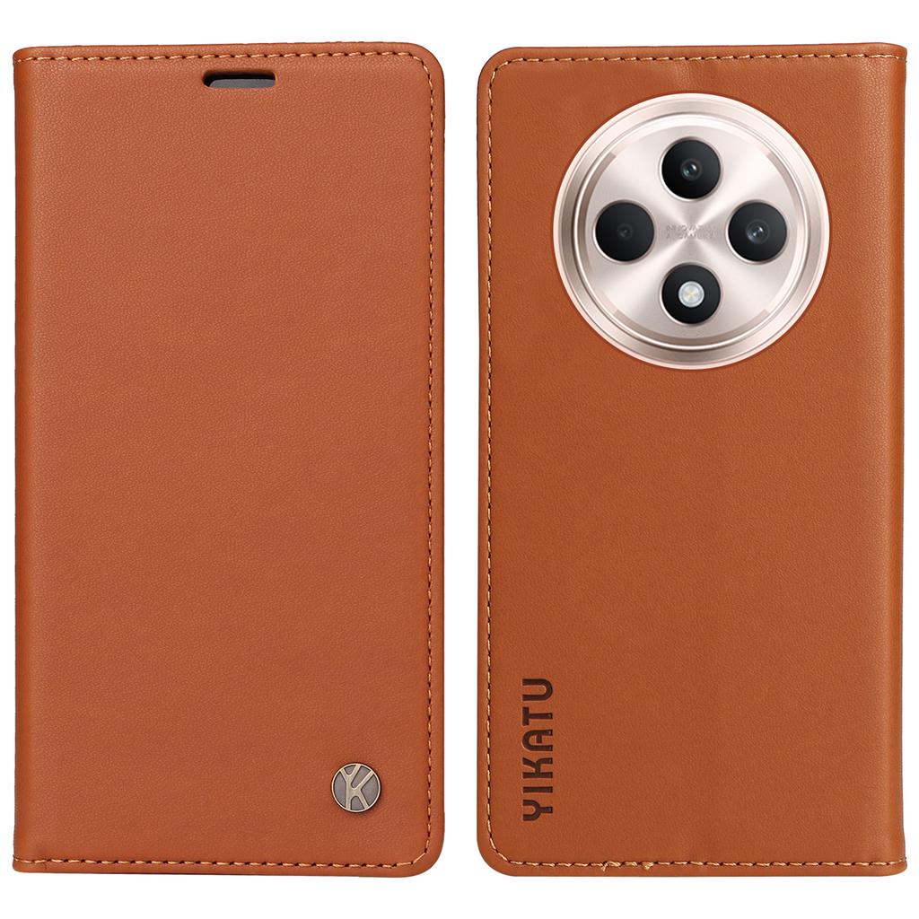 YIKATU YK-001 For Oppo Reno12 F 4G Case Wallet Leather Phone Cover Strong Magnetic Closure