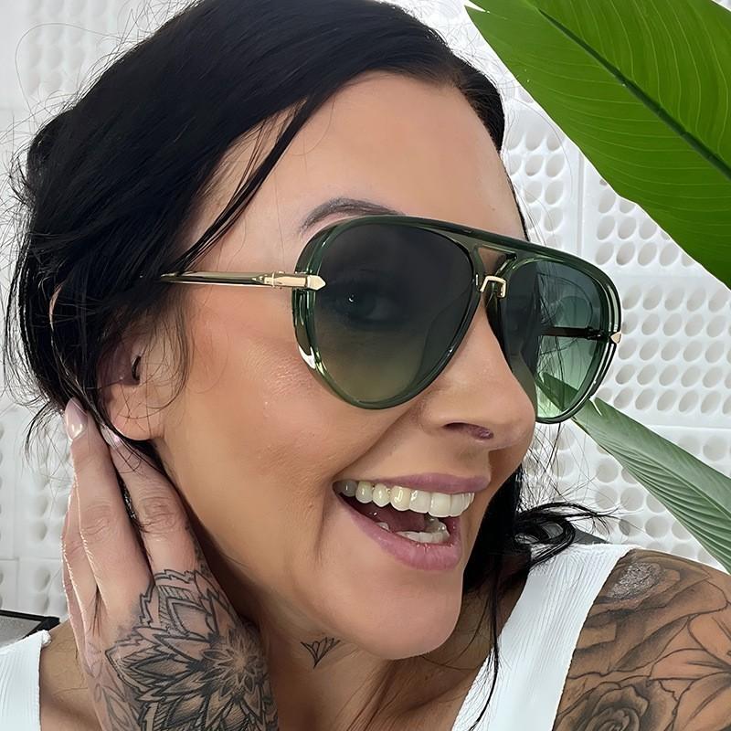 New Large Frame Oval Shaped Sunglasses Women's Luxury Designer Eyeglasses Summer Fashion Women Shades UV400 Eyewear