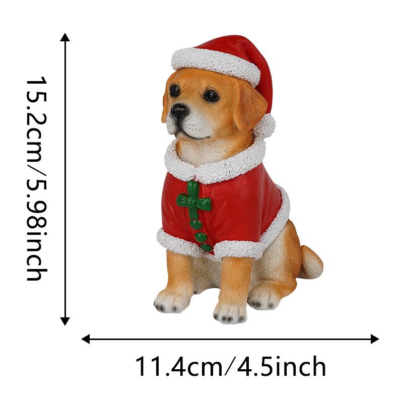 Dog Christmas Statues For Decoration Resin Sculptures Christmas Ornaments Living Room Table Desk Decorative Home Decor Drop Ship