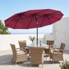 Sun Umbrella Garden Umbrella Tilted With Hand Crank Wind Roof Polyester Steel Wine Red 295 X 152 Cm