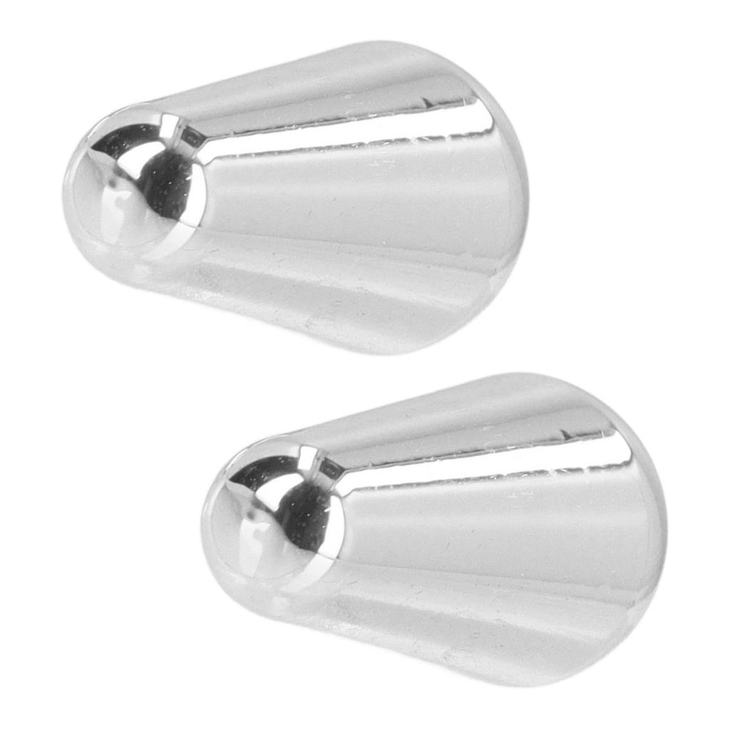 Guitar Pickup Switch Knob Guitar Toggle Switch Knob Tip 2 Pieces Brass Housing ST TL (Silver)