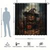 Halloween Pumpkin Head Shower Curtain Set - Includes 12 Hooks, Polyester Fabric, Bathtub Partition, Modern Bathroom Decor