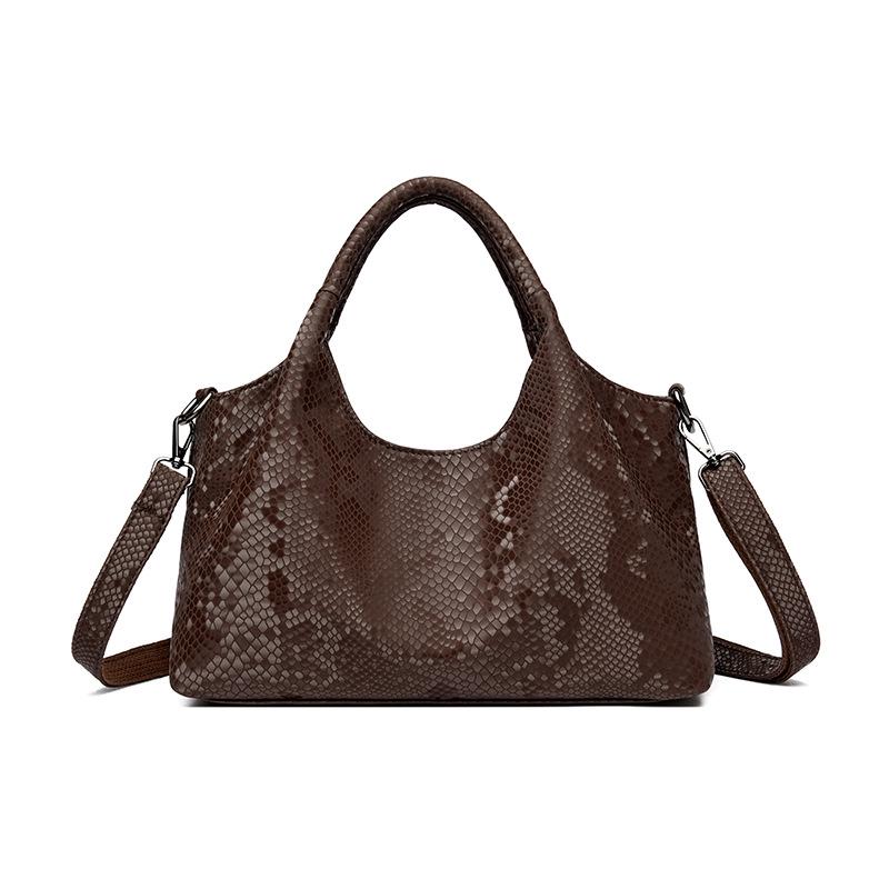 2025 Snake Print Women's High-Capacity Shoulder and Crossbody Tote Bag
