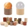 Cylindrical Crystal Ball Base Wooden Crystal Ball Display Stand  Home Decoration