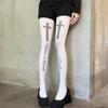 Vintage Y2K Lolita Music Note Piano Print Pantyhose for Women Sexy Stockings Korean Sweet Cool Hosiery Thin High Elastic Socks