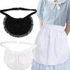 With Two Pockets Cotton Lace Apron Lace Trim Short Apron Sexy Maid Apron for Women