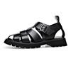FashionBig Size Cow Leather Roman Sandals for Men 2024 Летние дизайнерские туфли на платформе Hallow Out для мужчин Модные повседневные черные сандалии для мужчин