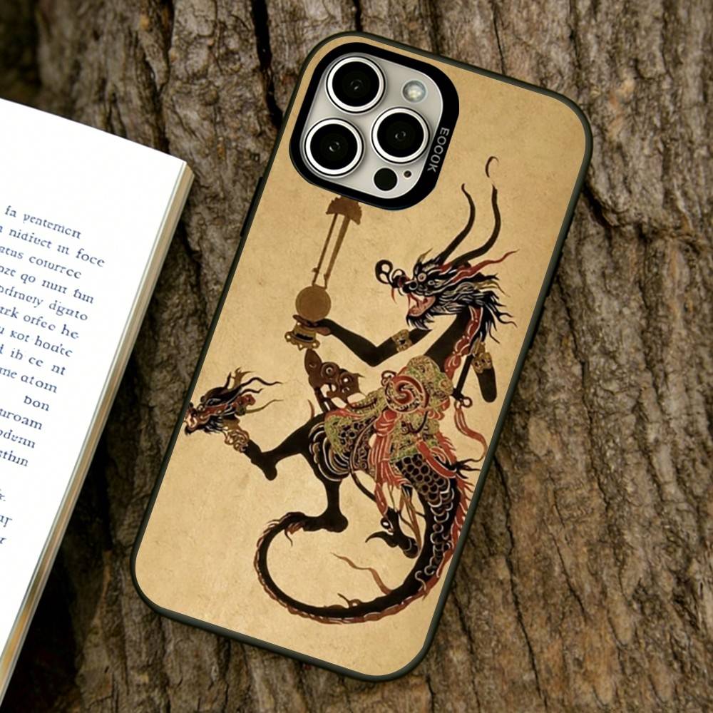 Чехол для телефона с китайскими теневыми куклами для iPhone 17,16,15,14,13,12,11 Plus,Pro Max,XS,Цветной Серебристый Чехол для телефона Funda Cover