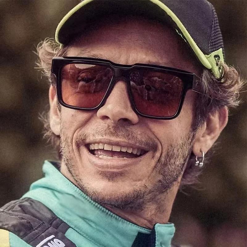 Большие квадратные дизайнерские японские солнцезащитные очки, классические уличные мужские очки из ацетата Uv400 с футляром