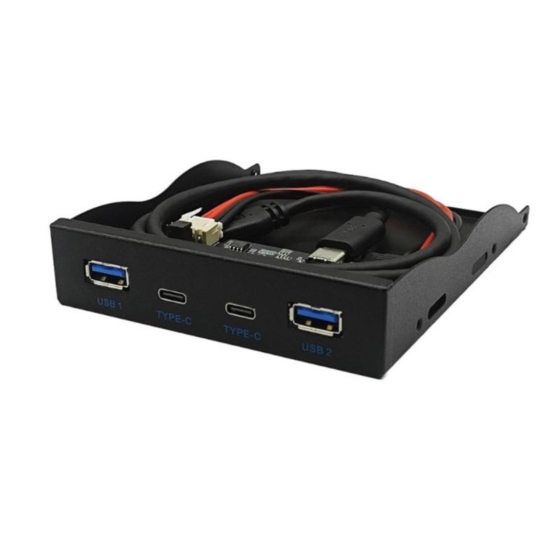 USB3.2 GEN2 Front Panel HUB 2xUSB3.2 10Gbps and 2x TypeC Adapter TypeE To Front TypeC for Desktop 3.5" Floppy Drive