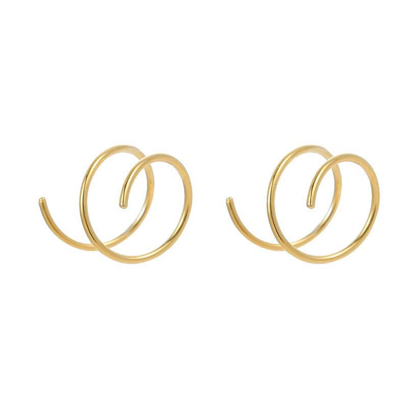 Серьги-кольца Banyan Tree S925 из серебра в форме спирали для мужчин и женщин