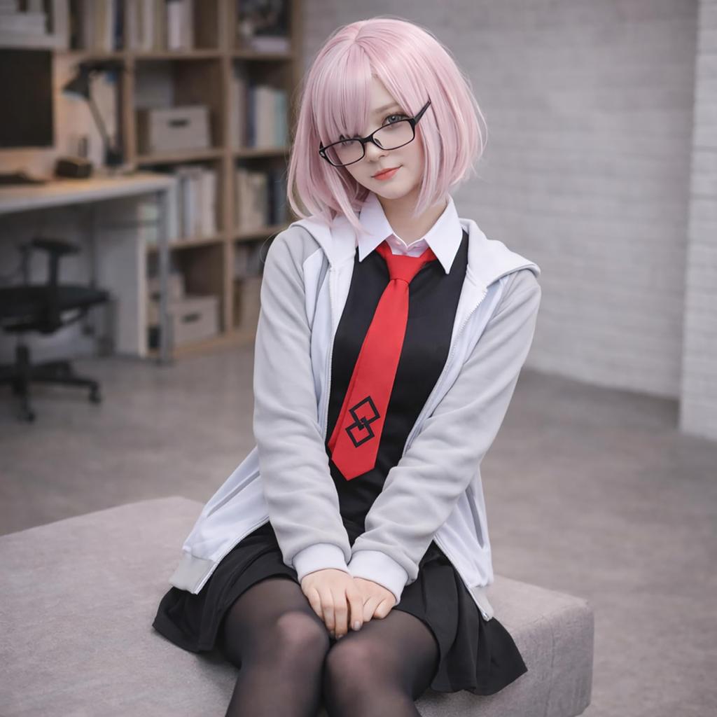 Заказать Косплей костюм Мэш Кириелайт с париком [Milky Time] Fate/Grand (XL)