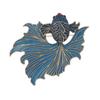 New Chinese Style Imitation Blue Drip Oil Goldfish Brooch with Simple and Elegant Temperament Cheongsam Chest Flower Accessory