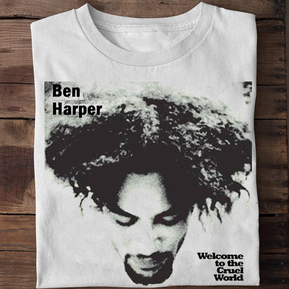 Ben HARPER Добро пожаловать в Жестокий мир Белая Унисекс Футболка S-3XL Q8347 Унисекс Футболка