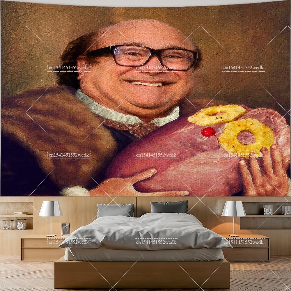 Дэнни ДеВито Звездная ночь Гобелен Смешной мем Rum Ham Гобелены Эстетичное украшение комнаты Пейзажные гобелены Настенные художественные плакаты
