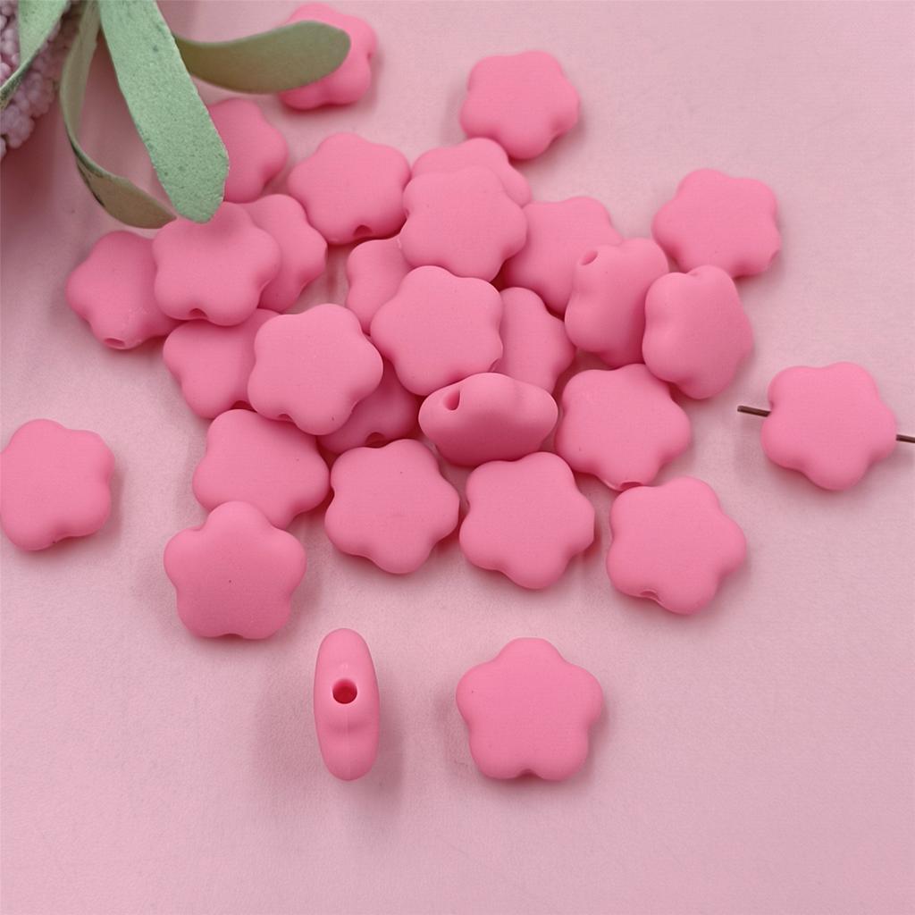 Бусины ручной работы своими руками, модные, 30 шт., ожерелье, резиновые украшения, браслеты 15*7 мм, 10 цветов, бусины в виде цветов