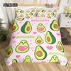 Комплект постельного белья с изображением авокадо для детей Комплект постельного белья Kawaii Милые фрукты Покрывало для одеяла Твин Размер Тропический ботанический мультяшный пододеяльник