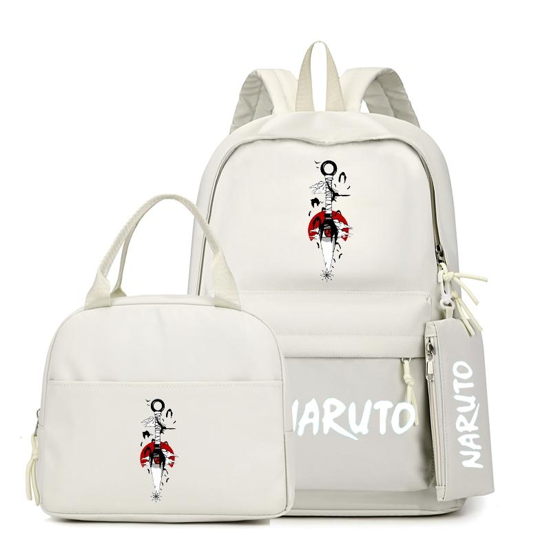 3 шт./компл. рюкзак аниме Наруто с сумкой для обеда для девочек и мальчиков, студенческий рюкзак для школьных книг, школьный портфель для мужчин и женщин, дорожная сумка для отдыха