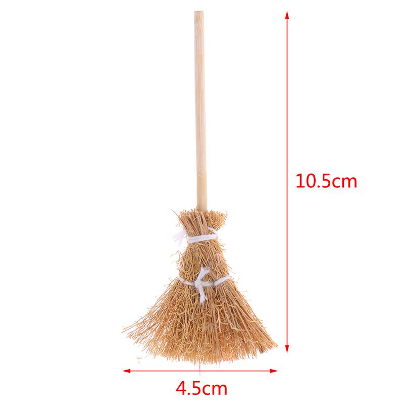 1/12 Мебель для кукольного домика Миниатюрная метла Кухонный аксессуар для двора Игрушка для ролевых игр