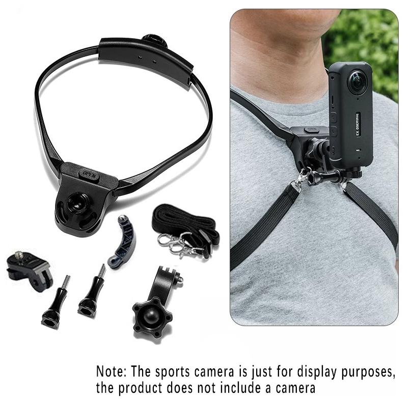 Sports Camera Neck Mount, Suitable for GoPro, DJI, Insta360, Etc., with Mobile Phone Clip, Can Also Be Used for Mobile Phones
