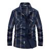Autumn Men's Casual Shirt Plaid Long Sleeve Shirt Tooling Large Size Inch Shirt