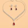 New Jewelry Metal Diamond Necklace Earrings Two-piece Wedding Bride Jewelry Set Combination