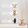 4Pcs Vintage Elegant Iron Gold Taper Candle Holder Tabletop Decorative Candle Stand for Wedding Anniversary Home Decorations