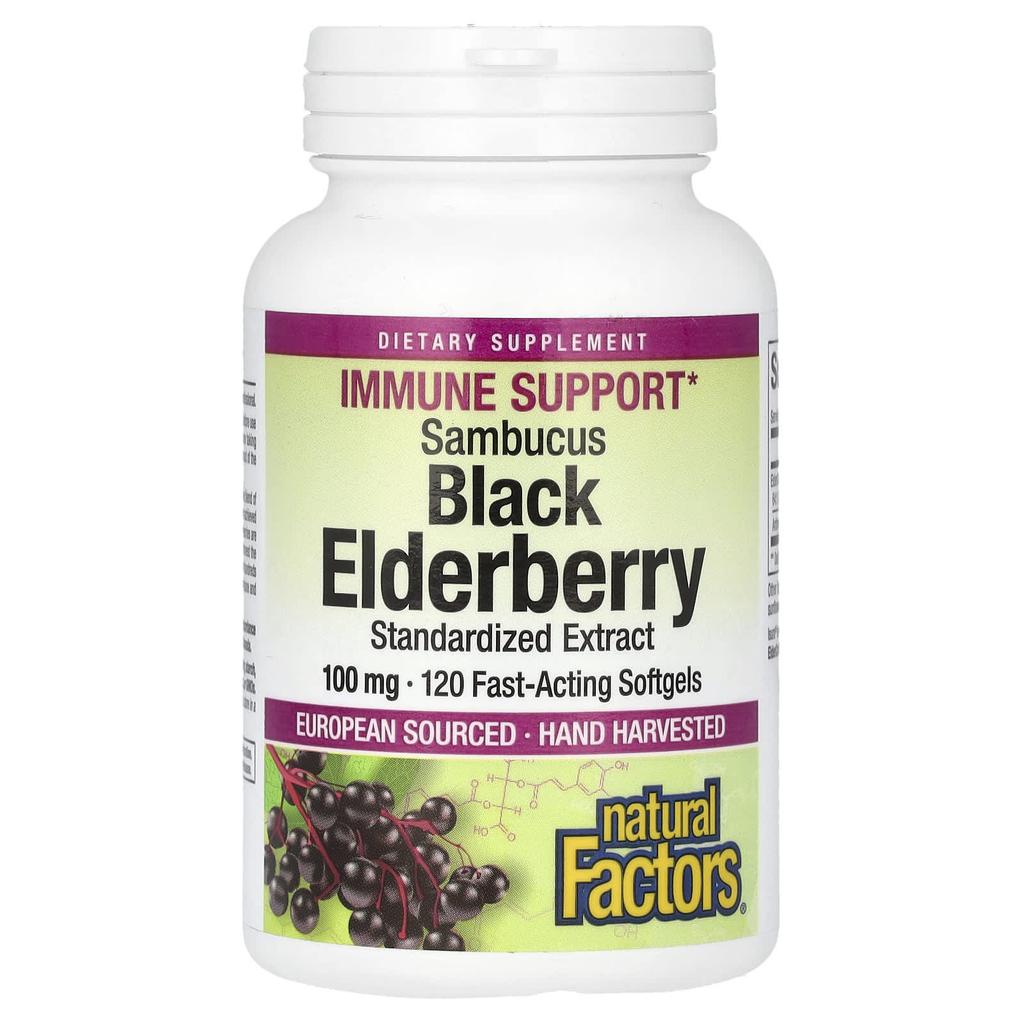 Sambucus Black Elderberry, 100Mg, 120 Fast-Acting Softgels