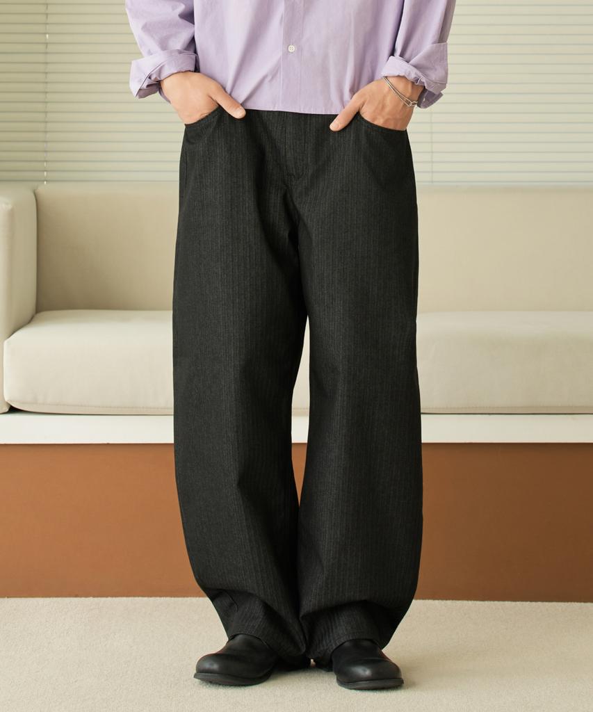 HYOJI 26 Ss Semi-Curved Herringbone Denim Pants (2 Colors)