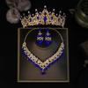 Комплект свадебных украшений из трех предметов, высококачественные украшения для выпускного вечера, ожерелье из сплава с бриллиантами в форме короны, комплект серег
