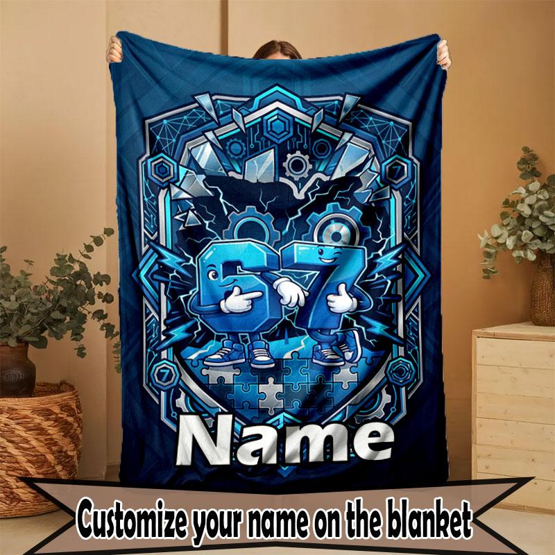Custom Name Personalized NFL Print Blanket, Home Decor, Bedroom, Sofa, Camping, Couch, Gifts for Birthday Christmas