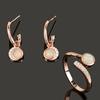 Round Drop Shape Design Natural Opal Earrings Adjustable Ring Jewelry Set 925 Sterling Silver Women's Daily Wear Jewelry