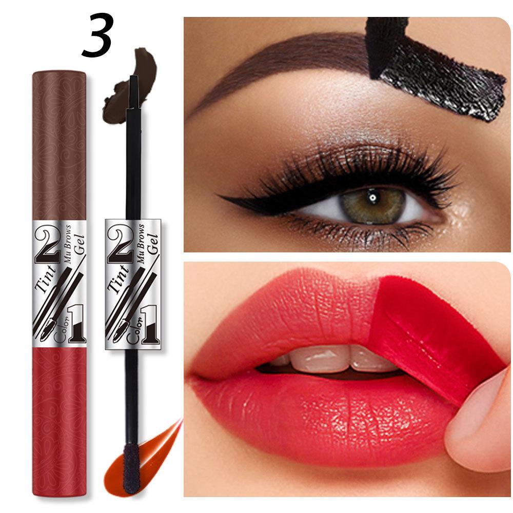 Двусторонний отслаивающийся гель для бровей, тинт для губ, натуральные дикие брови, стойкий оттеночный цвет, 3D-эффект
