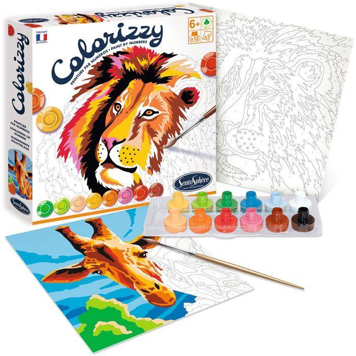 Peinture Acrylique - SENTOSPHERE - Colorizzy - Savane - Peinture a numéro pour jeunes artistes - Des 8 ans