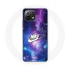 Чехол - Nike - Xiaomi Mi 11 Lite - Мягкий - Логотип - Белый Космический Цветной