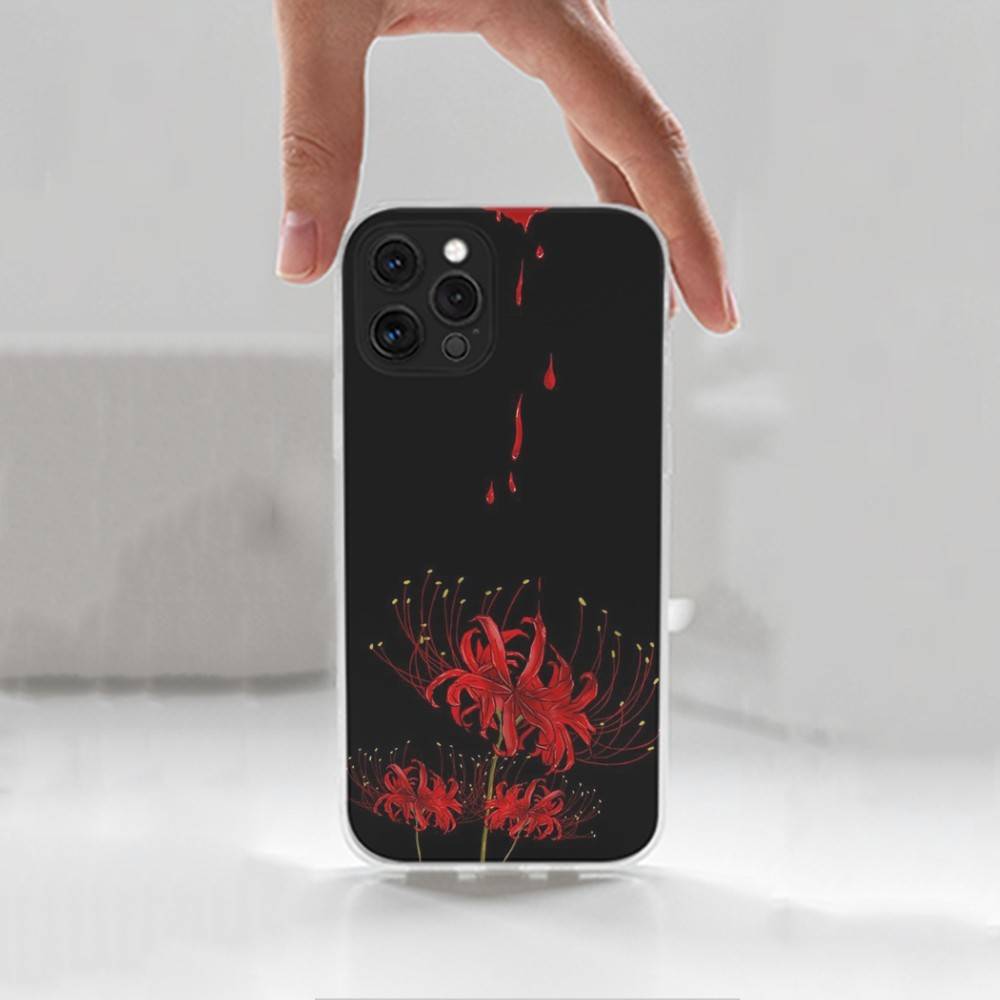 Чехол Красный Паучий Лилия Цветок Для iPhone Max,13,XR,SE,12,15,Pro,17,Plus,11,14,16,X,XS,Mini Прозрачный Мягкий Чехол