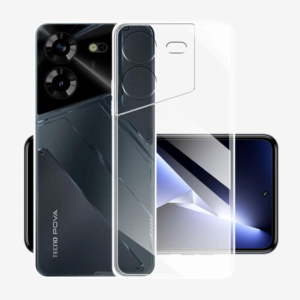 Для Tecno Pova 5 Pro Чехол Прозрачный Силиконовый Мягкий Чехол Для Телефона Tecno Pova 4 Pro Прозрачный Противоударный Чехол или Tecno Pova 3 Pova2 Funda