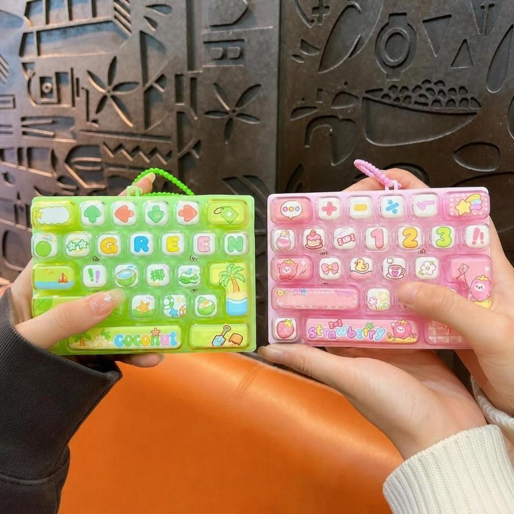 Clicker Sound 26 Keys Keyboard Keychain Cartoon Stress Relief Fidget Toy Bag Ornaments