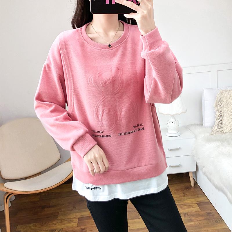 Стильные топы для кормления после родов: Чистый хлопок, с длинными рукавами, идеально подходит для весны и осени, модно для мам