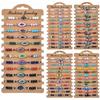 12 Pieces/set Bohemian Evil Eye Adjustable Handwoven Bead Bracelet