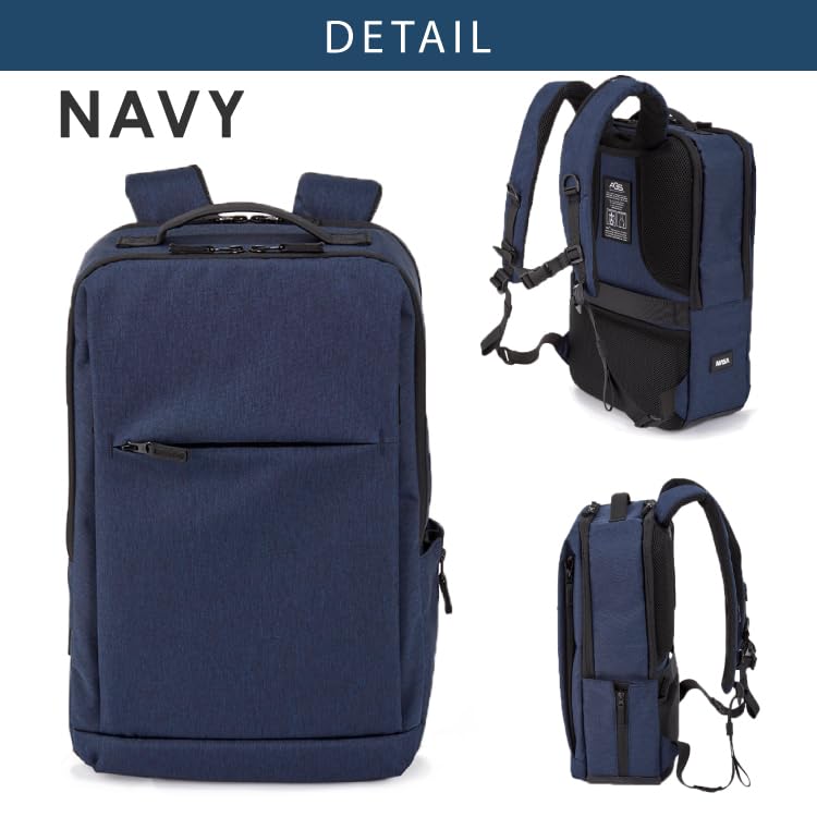 Sun Men's Wear Co., Ltd. AGS Zero Gravity Backpack, Business Bag, 30% Lighter, Perfect for Commuting and School (Navy)
