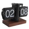 Flip Desk Clock Vintage 24 Hours Anti Slip Base Rotary Knob Adjustable Battery Powered Digital Flip
