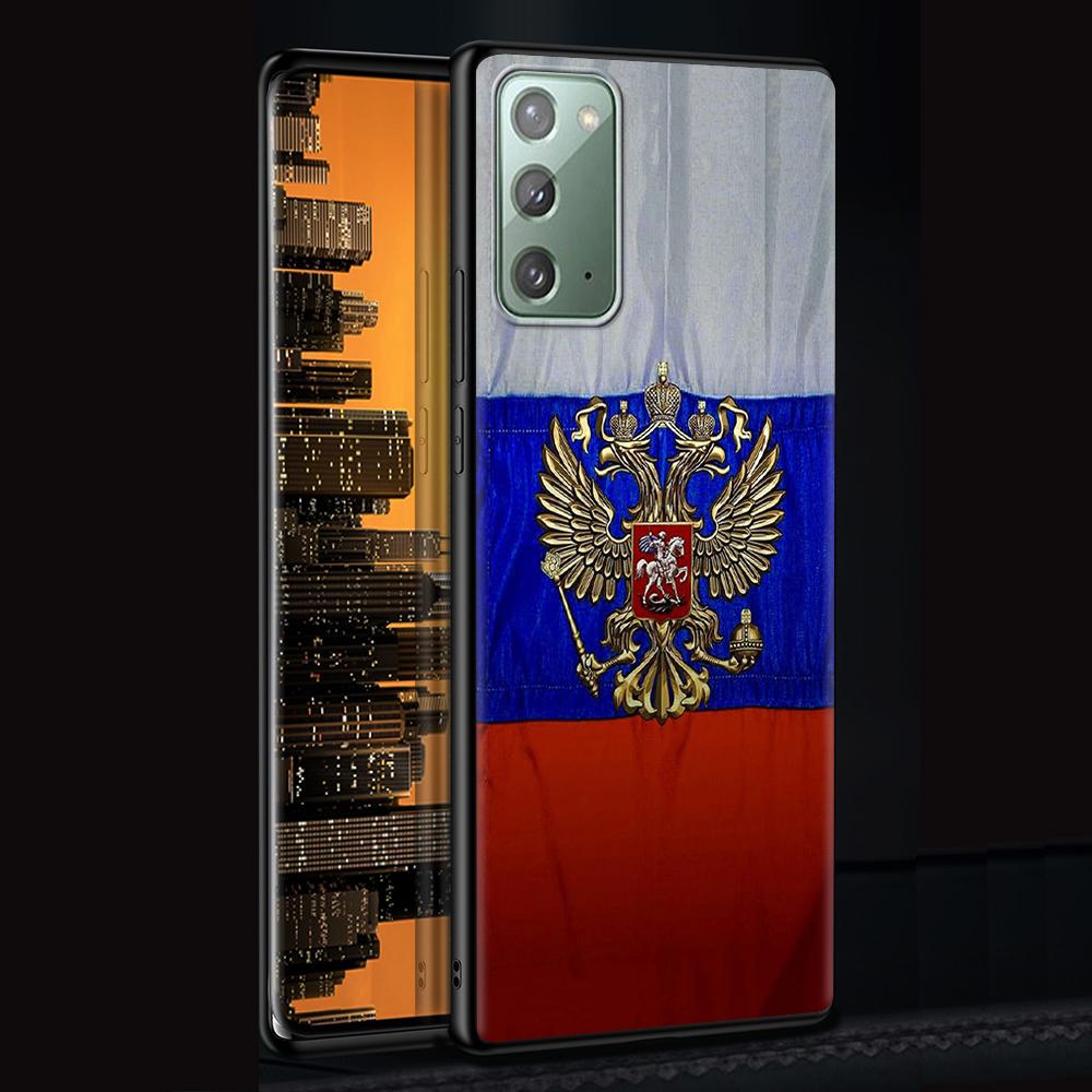 Чехол с российским флагом для Samsung Galaxy Note 20 Ultra 10 9 8, силиконовый чехол M31 M30s M51 M31s M52 5G, мягкий черный чехол для телефона